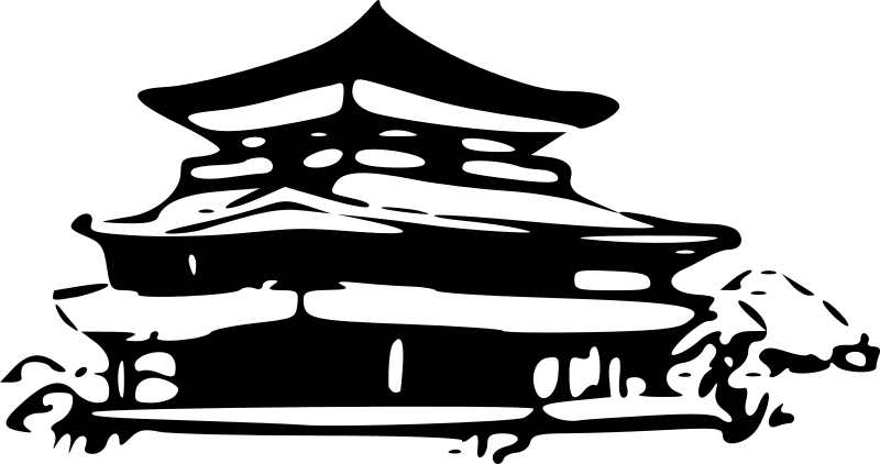 Schwarzweiß-Darstellung eines Dojos - die Trainingsstätte verschiedener Kampfsportarten